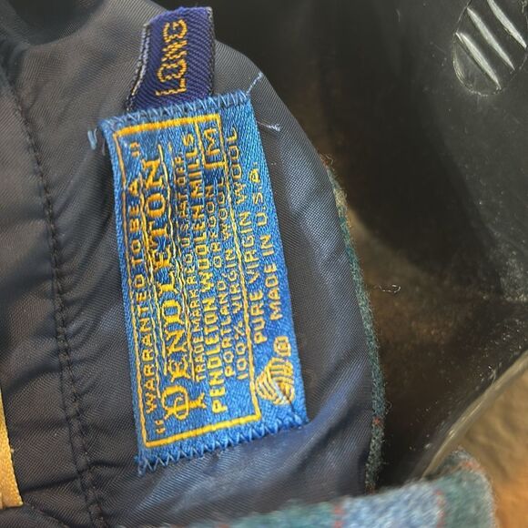 Pendleton men’s vintage pure virgin wool high grade western wear plaid med long - Picture 6 of 6